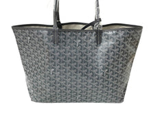 画像をギャラリービューアに読み込む, 新品同様 GOYARD ゴヤール サン ルイPM トートバッグ STLOUIPMLTY51CL51P レザー PVC ヘリンボーン グレー 中古 65297