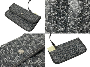 新品同様 GOYARD ゴヤール サン ルイPM トートバッグ STLOUIPMLTY51CL51P レザー PVC ヘリンボーン グレー 中古 65297