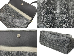 新品同様 GOYARD ゴヤール サン ルイPM トートバッグ STLOUIPMLTY51CL51P レザー PVC ヘリンボーン グレー 中古 65297