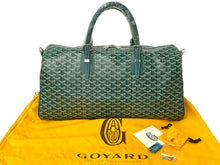 画像をギャラリービューアに読み込む, 新品未使用 GOYARD ゴヤール ボストン50バッグ ボストンバッグ BOSTON050TY09CL09P レザー PVC グリーン シルバー金具 中古 65298