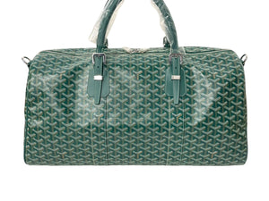 新品未使用 GOYARD ゴヤール ボストン50バッグ ボストンバッグ BOSTON050TY09CL09P レザー PVC グリーン シルバー金具 中古 65298