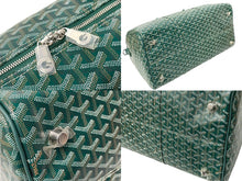 Load image into Gallery viewer, 新品未使用 GOYARD ゴヤール ボストン50バッグ ボストンバッグ BOSTON050TY09CL09P レザー PVC グリーン シルバー金具 中古 65298