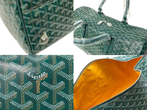 新品未使用 GOYARD ゴヤール ボストン50バッグ ボストンバッグ BOSTON050TY09CL09P レザー PVC グリーン シルバー金具 中古 65298