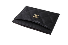 Load image into Gallery viewer, 未使用品 CHANEL シャネル クラシック カードケース ココマーク キャビアスキン グレインドカーフスキン AP0213 ブラック ゴールド 中古 65302