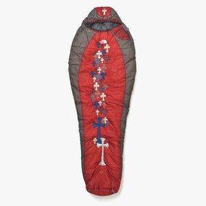 THE NORTH FACE ザノースフェイス クロムハーツカスタム リメイク クロスパッチ セメタリークロスパッチ 寝袋 寝具 レッド グレー 美品 中古 4a006532
