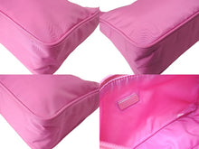 Load image into Gallery viewer, PRADA プラダ ホーボー ハンドバッグ MV515 トライアングルロゴ テスートナイロン ピンク ベージュ 美品 中古 65323