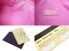 Load image into Gallery viewer, PRADA プラダ ホーボー ハンドバッグ MV515 トライアングルロゴ テスートナイロン ピンク ベージュ 美品 中古 65323