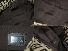 画像をギャラリービューアに読み込む, FENDI フェンディ マンマバケット ハンドバッグ ズッキーノ柄 キャンバス レザー ブラウン シルバー金具 美品 中古 65334