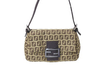 画像をギャラリービューアに読み込む, FENDI フェンディ マンマバケット ハンドバッグ ズッキーノ柄 キャンバス レザー ブラウン シルバー金具 美品 中古 65334