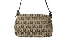 画像をギャラリービューアに読み込む, FENDI フェンディ マンマバケット ハンドバッグ ズッキーノ柄 キャンバス レザー ブラウン シルバー金具 美品 中古 65334