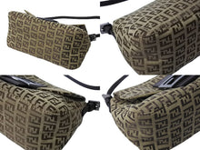 画像をギャラリービューアに読み込む, FENDI フェンディ マンマバケット ハンドバッグ ズッキーノ柄 キャンバス レザー ブラウン シルバー金具 美品 中古 65334