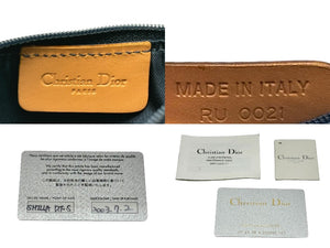 ChristianDior クリスチャンディオール コインケース サドルバッグ型 RU 0021 デニム レザー ネイビー ブラウン 美品 中古 65337