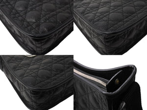 極美品 Christian Dior クリスチャンディオール カナージュショルダーバッグ キルティング ナイロンラブリー ブラック 中古 65341