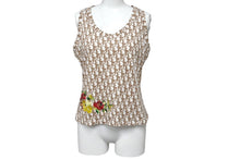 Load image into Gallery viewer, Christian Dior クリスチャンディオール John Galliano ジョンガリアーノ期 5E16155960 タンクトップ トロッター柄 刺繍 美品 中古 65346