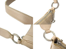 画像をギャラリービューアに読み込む, BVLGARI ブルガリ アクセサリーポーチ ショルダーバッグ レザー ベージュ シルバー金具 美品 中古 65355