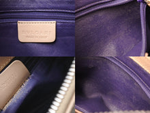 画像をギャラリービューアに読み込む, BVLGARI ブルガリ アクセサリーポーチ ショルダーバッグ レザー ベージュ シルバー金具 美品 中古 65355