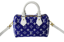 Load image into Gallery viewer, Louis Vuitton ルイ ヴィトン LVマッチ スピーディ バンドリエール20 2wayバッグ ICタグ M20751 ブルー ホワイト 美品 中古 65381