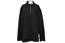 画像をギャラリービューアに読み込む, CHROME HEARTS クロムハーツ スウェット トレーナー ダガーハーフジップ クロスパッチ ブラック シルバー925 XL 美品 中古 65383
