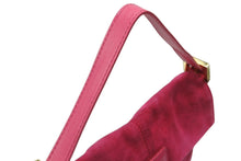 画像をギャラリービューアに読み込む, FENDI フェンディ マンマバケット ワンショルダーバッグ ラメ スエード レザー ショッキングピンク ゴールド金具 美品 中古 4b006540