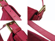 画像をギャラリービューアに読み込む, FENDI フェンディ マンマバケット ワンショルダーバッグ ラメ スエード レザー ショッキングピンク ゴールド金具 美品 中古 4b006540