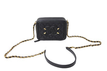 画像をギャラリービューアに読み込む, 極美品 CHANEL シャネル CCフィグリー ミニチェーンショルダーバッグ A84452 キャビアスキン ブラック ゴールド金具 中古 65412