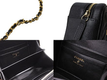 画像をギャラリービューアに読み込む, 極美品 CHANEL シャネル CCフィグリー ミニチェーンショルダーバッグ A84452 キャビアスキン ブラック ゴールド金具 中古 65412