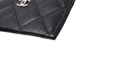 画像をギャラリービューアに読み込む, 新品同様 CHANEL シャネル カードケース ココマーク キャビアスキン シリアルランダム ブラック シルバー金具 中古 65417 正規品