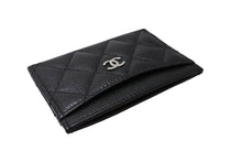 画像をギャラリービューアに読み込む, 新品同様 CHANEL シャネル カードケース ココマーク キャビアスキン シリアルランダム ブラック シルバー金具 中古 65417 正規品