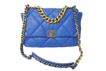 画像をギャラリービューアに読み込む, CHANEL シャネル シャネル19 ディズマフ マトラッセ 2WAY チェーン ショルダーバッグ 30番台 ライトブルー ラムスキン コンビ金具 ココマーク 美品 中古 65429