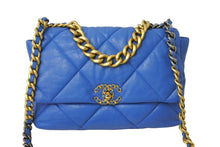 画像をギャラリービューアに読み込む, CHANEL シャネル シャネル19 ディズマフ マトラッセ 2WAY チェーン ショルダーバッグ 30番台 ライトブルー ラムスキン コンビ金具 ココマーク 美品 中古 65429