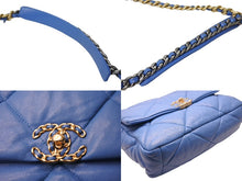 画像をギャラリービューアに読み込む, CHANEL シャネル シャネル19 ディズマフ マトラッセ 2WAY チェーン ショルダーバッグ 30番台 ライトブルー ラムスキン コンビ金具 ココマーク 美品 中古 65429