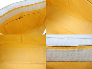 GOYARD ゴヤール グランブルーMM ショルダーバッグ ホワイト PVCコーティングキャンバス シルバー金具 ロゴ 斜めがけ 良品 中古 65435