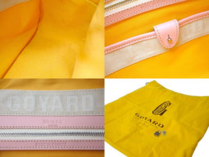 GOYARD ゴヤール ハンドバッグ サンジャンヌPM ピンク 廃盤 ゴヤールディンキャンバス レザー シルバー金具 良品 中古 65436