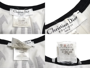 Christian Dior クリスチャンディオール タンクトップ 02SS サイズ36 2E12155800 プリント ホワイト ブラック 美品 中古 65441