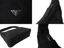 Load image into Gallery viewer, PRADA プラダ ホーボー ハンドバッグ ワンショルダーバッグ MV515 トライアングルロゴ ナイロン ブラック 美品 中古 65445