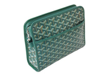 Load image into Gallery viewer, GOYARD ゴヤール ジュバンスMM ポーチ クラッチバッグ ゴヤールディンキャンバス カーフスキン グリーン 美品 中古 65449