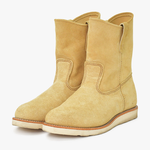 RED WING レッドウイング ペコスブーツ ウエスタンブーツ USA製 スウェードレザー ベージュ 29ｃｍ 美品 中古 4a006545