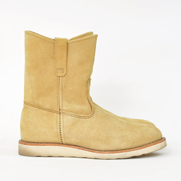 RED WING レッドウイング ペコスブーツ ウエスタンブーツ USA製 スウェードレザー ベージュ 29ｃｍ 美品 中古 4a006545