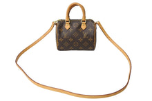 Load image into Gallery viewer, 極美品 LOUIS VUITTON ルイヴィトン ナノスピーディ ハンドバッグ 2WAY M61252 モノグラムキャンバス ヌメ革 中古 65456