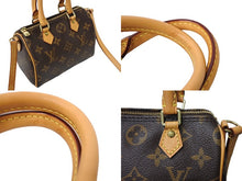 Load image into Gallery viewer, 極美品 LOUIS VUITTON ルイヴィトン ナノスピーディ ハンドバッグ 2WAY M61252 モノグラムキャンバス ヌメ革 中古 65456