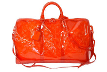 画像をギャラリービューアに読み込む, 極美品 LOUIS VUITTON ルイヴィトン モノグラムプリズム レッド キーポルバンドリエール 50 ボストンバッグ ヴァージル M53274 中古 65466