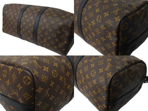 極美品 LOUIS VUITTON ルイヴィトン キーポル バンドリエール45 ボストンバッグ M56711 モノグラムマカサー ブラウン 中古 65468