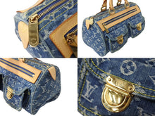 Load image into Gallery viewer, 極美品 LOUIS VUITTON ルイヴィトン ネオスピーディ ハンドバッグ モノグラム デニム M95019 ゴールド金具 ブルー ベージュ 中古 65501