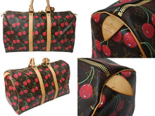 画像をギャラリービューアに読み込む, 極美品 LOUIS VUITTON ルイヴィトン キーポル 45 モノグラムチェリー 村上隆 ボストンバッグ ハンドバッグ レッド M95011 中古 65502