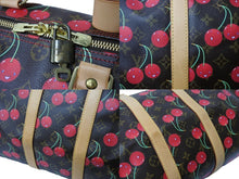 画像をギャラリービューアに読み込む, 極美品 LOUIS VUITTON ルイヴィトン キーポル 45 モノグラムチェリー 村上隆 ボストンバッグ ハンドバッグ レッド M95011 中古 65502