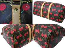 画像をギャラリービューアに読み込む, 極美品 LOUIS VUITTON ルイヴィトン キーポル 45 モノグラムチェリー 村上隆 ボストンバッグ ハンドバッグ レッド M95011 中古 65502