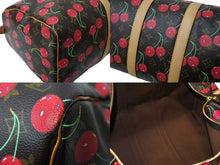 画像をギャラリービューアに読み込む, 極美品 LOUIS VUITTON ルイヴィトン キーポル 45 モノグラムチェリー 村上隆 ボストンバッグ ハンドバッグ レッド M95011 中古 65502