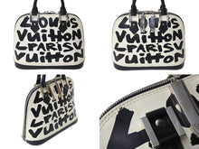 画像をギャラリービューアに読み込む, LOUIS VUITTON ルイヴィトン グラフィティ アルマMM ハンドバッグ モノグラム M92179 ブラック ホワイト 美品 中古品 65509