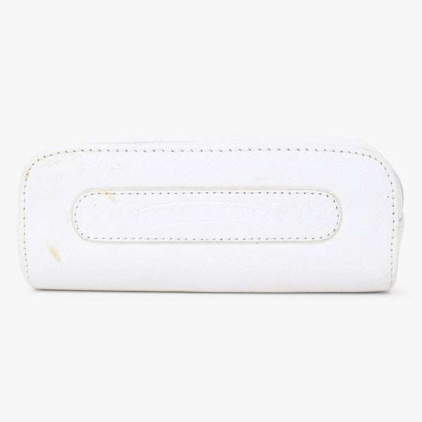 CHROME HEARTS クロムハーツ メガネケース ポーチ レザー ホワイト 良品 中古 65519