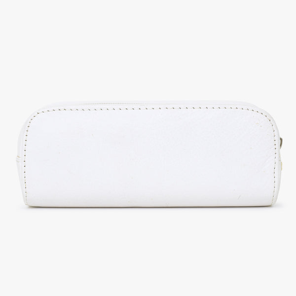 CHROME HEARTS クロムハーツ メガネケース ポーチ レザー ホワイト 良品 中古 65519